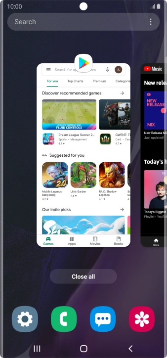To end one running application, slide your finger upwards on the required application. To end one running application, slide your finger upwards on the required application.