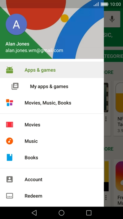 Press My apps & games. Press My apps & games.