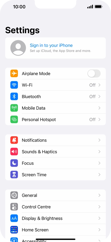 Press Sign in to your iPhone. Press Sign in to your iPhone.