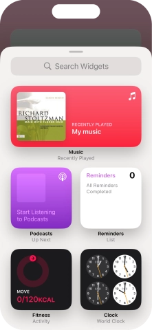 Press the required widget. Press the required widget.