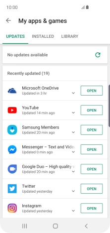 Press INSTALLED. Press INSTALLED.
