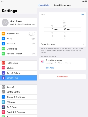 Press Customise Days. Press Customise Days.