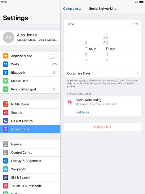 Press Customise Days. Press Customise Days.