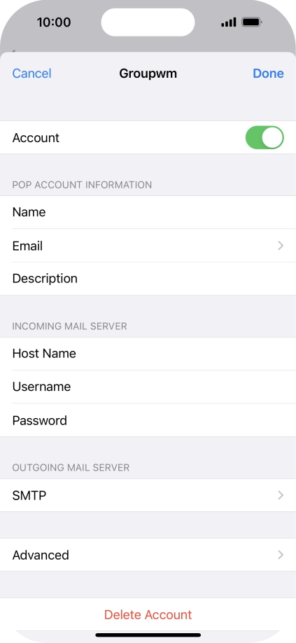 Press SMTP. Press SMTP.