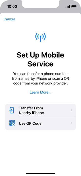 Press Use QR Code. Press Use QR Code.