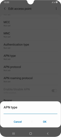 Key in default and press OK. Key in default and press OK.