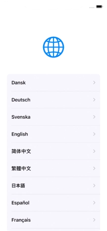 Press the required language. Press the required language.