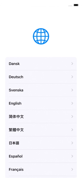 Press the required language. Press the required language.
