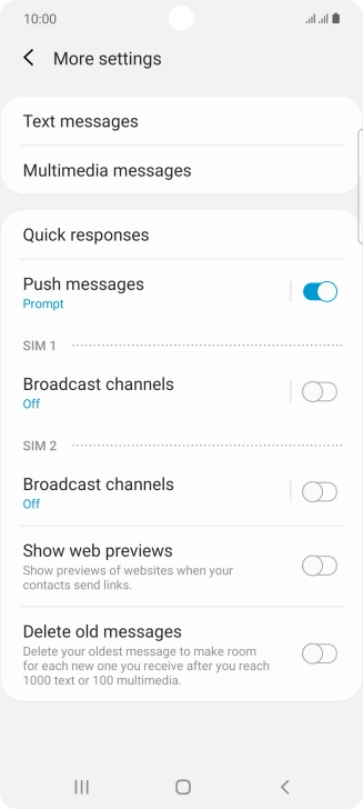 Press Text messages. Press Text messages.