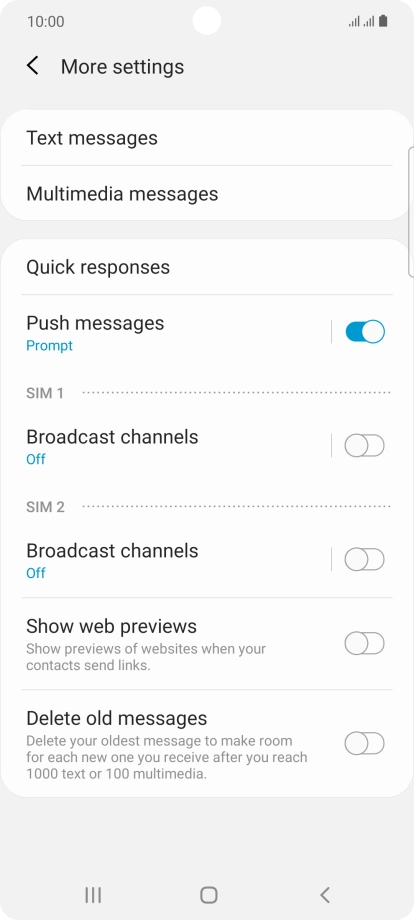 Press Text messages. Press Text messages.