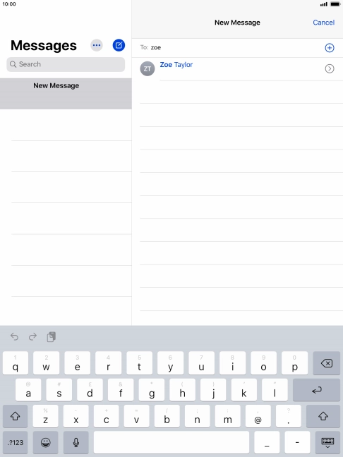 Press the required contact. Press the required contact.