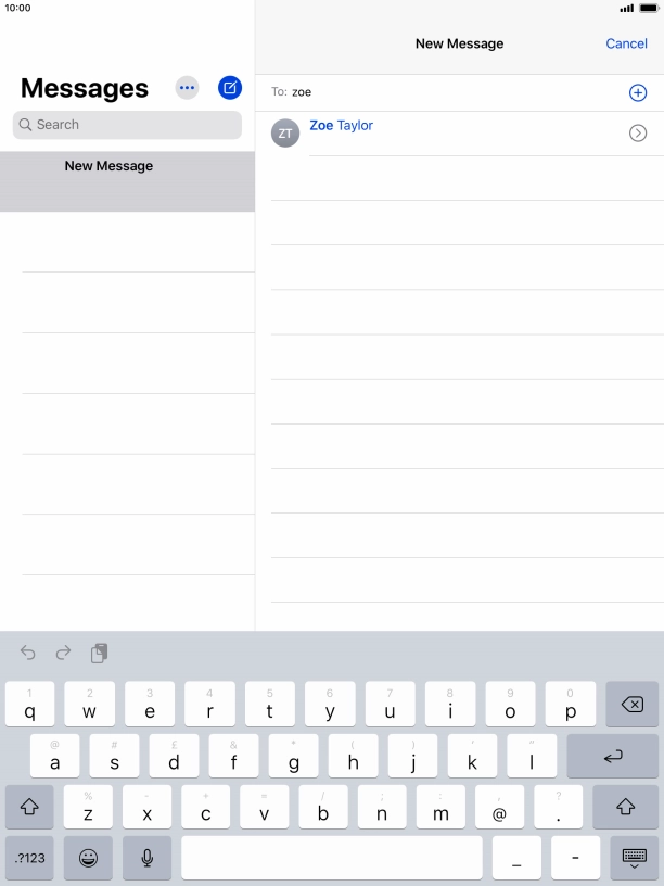 Press the required contact. Press the required contact.