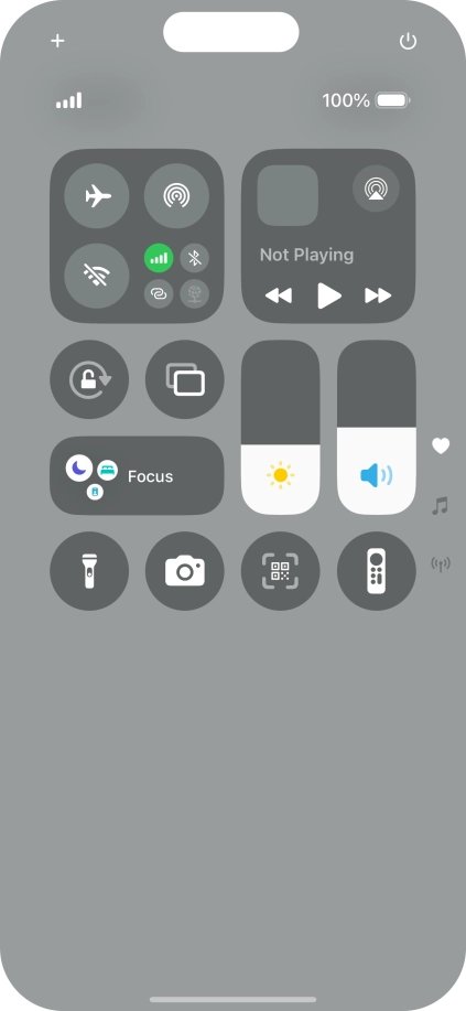 Press the flight mode icon to turn the function on or off. Press the flight mode icon to turn the function on or off.