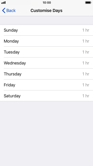 Press the required days. Press the required days.