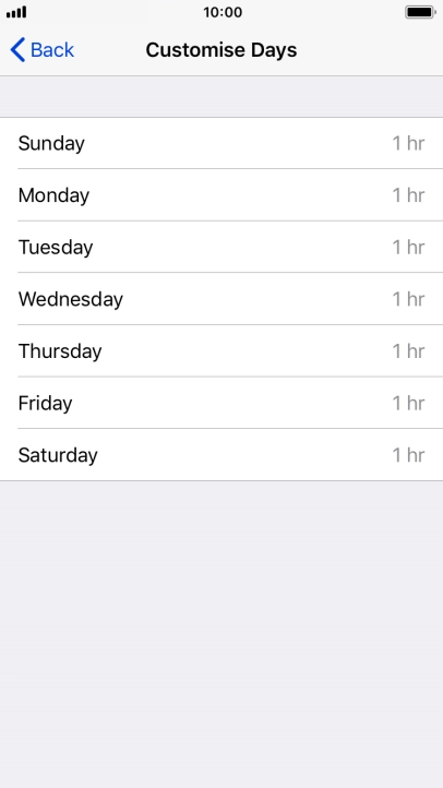 Press the required days. Press the required days.