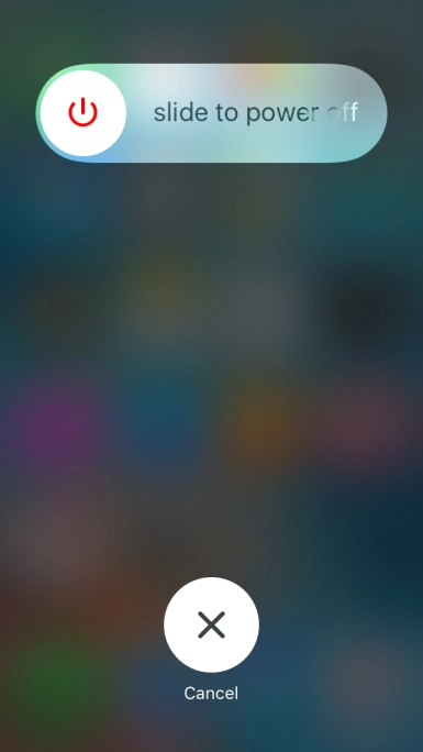 Press and drag the power off icon right. Press and drag the power off icon right.