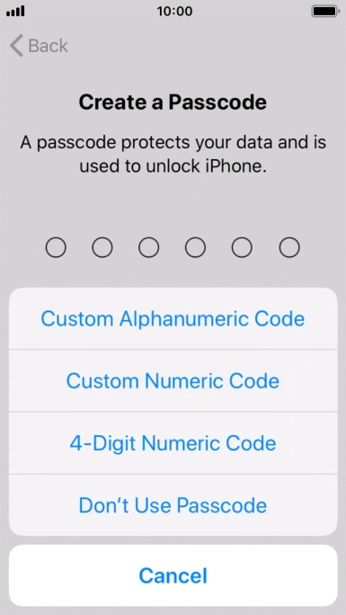 Follow the instructions on the screen to turn on use of phone lock code or press Don't Use Passcode. Follow the instructions on the screen to turn on use of phone lock code or press Don't Use Passcode.