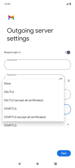 Press SSL/TLS. Press SSL/TLS.