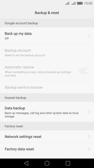 Press Factory data reset. Press Factory data reset.