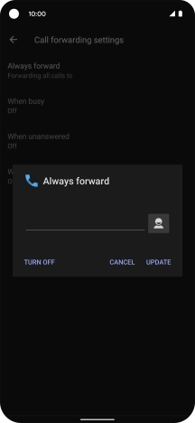 Press TURN OFF. Press TURN OFF.
