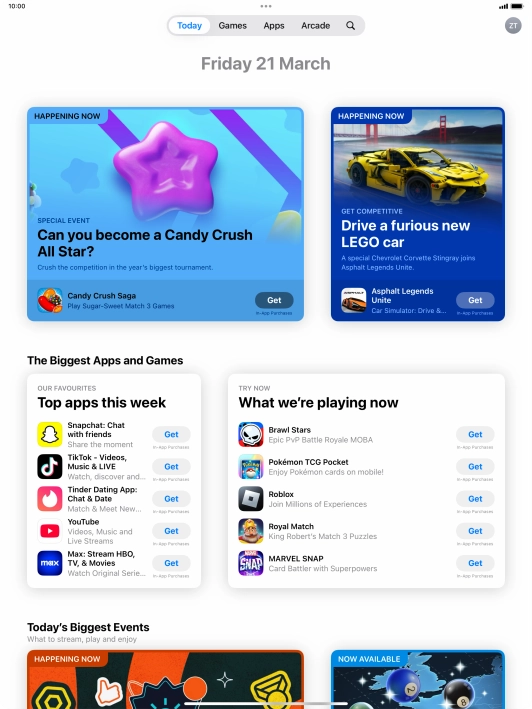 Press the search icon. Press the search icon.