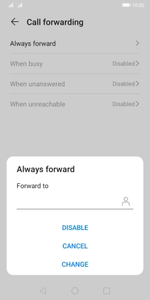Press DISABLE. Press DISABLE.