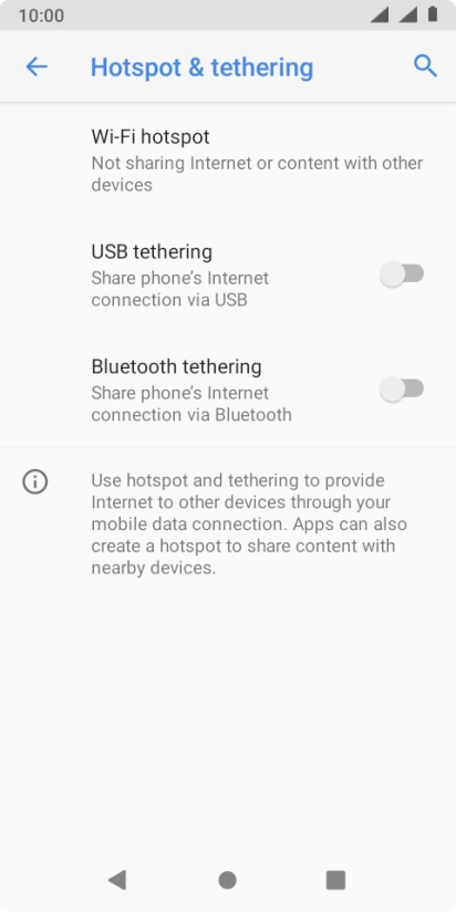 Press Wi-Fi hotspot. Press Wi-Fi hotspot.
