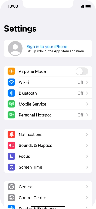 Press Sign in to your iPhone. Press Sign in to your iPhone.
