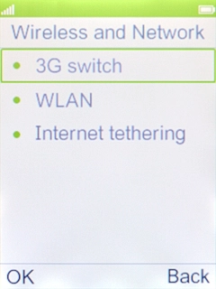 Select WLAN. Select WLAN.