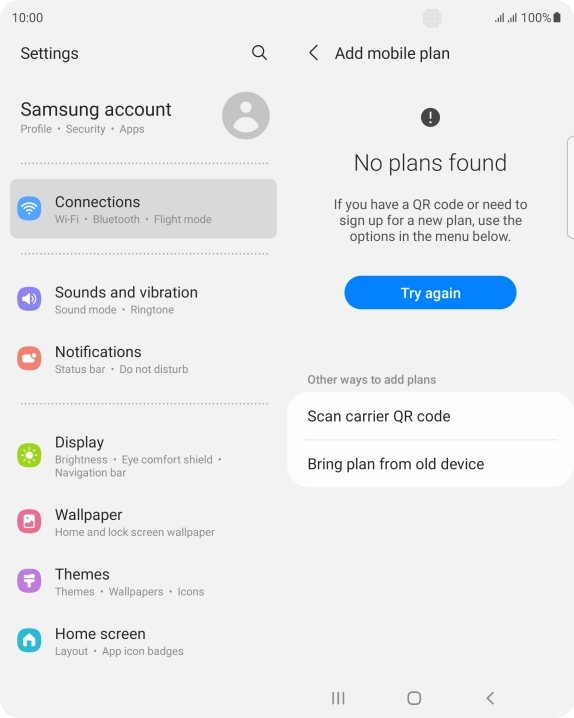 Press Scan carrier QR code. Press Scan carrier QR code.