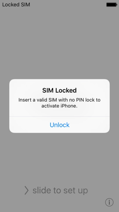 If your SIM is locked, press Unlock. If your SIM is locked, press Unlock.