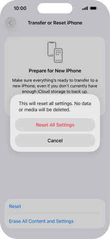Press Reset All Settings. Press Reset All Settings.