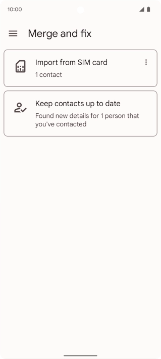 Press Import from SIM card. Press Import from SIM card.