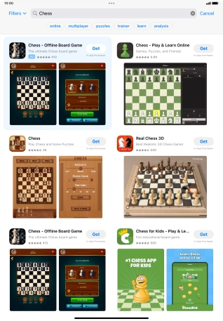 Press the required app. Press the required app.