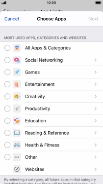 Press the required categories. Press the required categories.