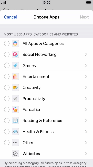 Press the required categories. Press the required categories.