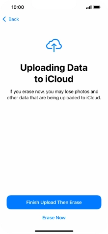 Press the required setting. Press the required setting.
