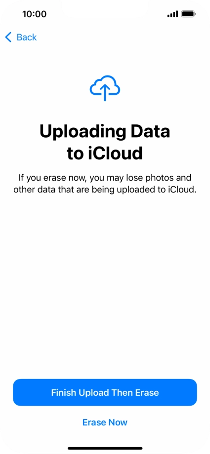 Press the required setting. Press the required setting.