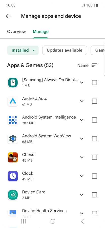 Press the required app. Press the required app.