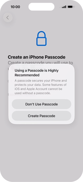 If you turn off the function, press Don't Use Passcode. If you turn off the function, press Don't Use Passcode.
