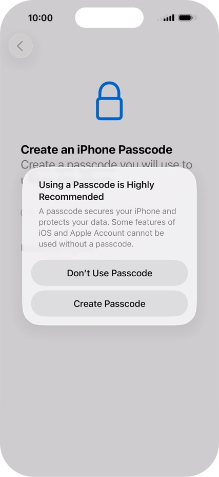 If you turn off the function, press Don't Use Passcode. If you turn off the function, press Don't Use Passcode.