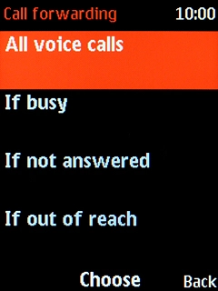 Select the required divert type. Select the required divert type.