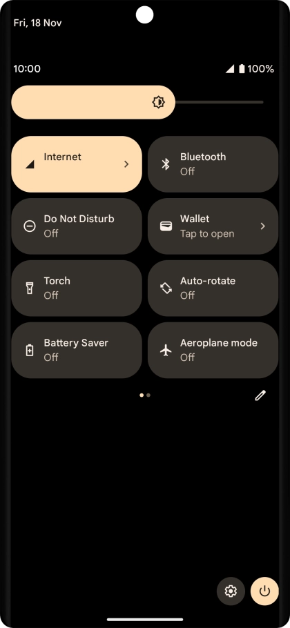 Press the settings icon. Press the settings icon.