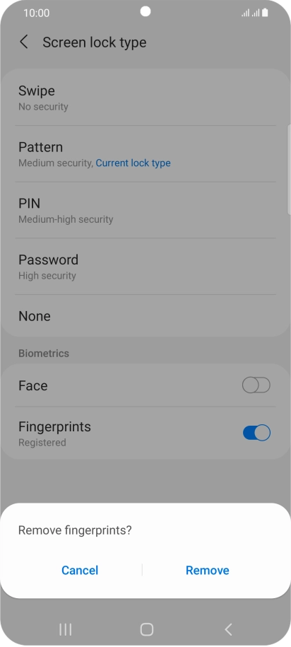 Press Remove. Press Remove.
