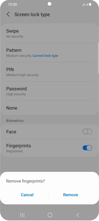 Press Remove. Press Remove.