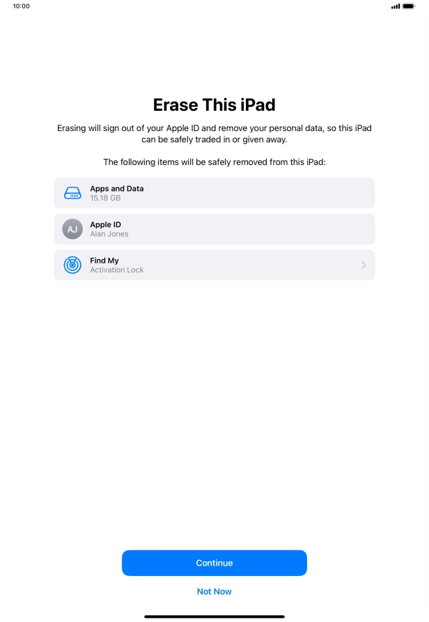 Press Continue. Press Continue.