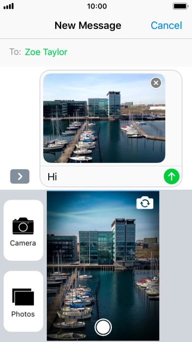 Press the send icon. Press the send icon.