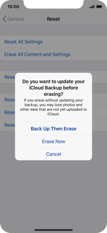 Press the required setting. Press the required setting.