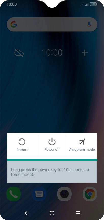 Press Power off. Press Power off.