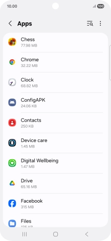 Press the required app. Press the required app.